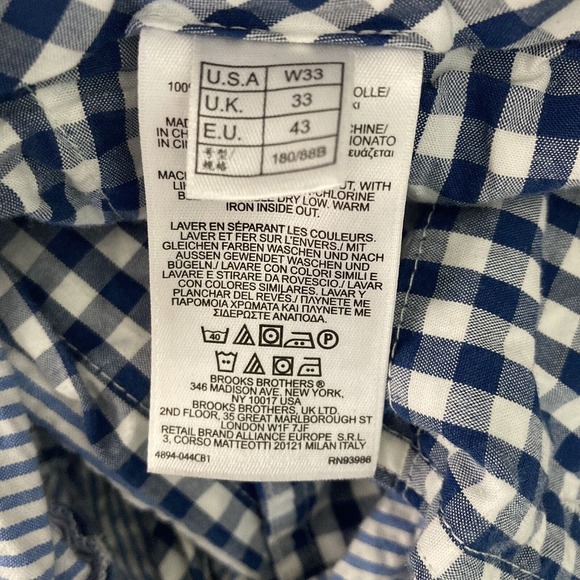 Brooks Brothers Seer Sucker Short Bermuda Hawaiian Striped Palm Tree Blue White - Picture 5 of 8